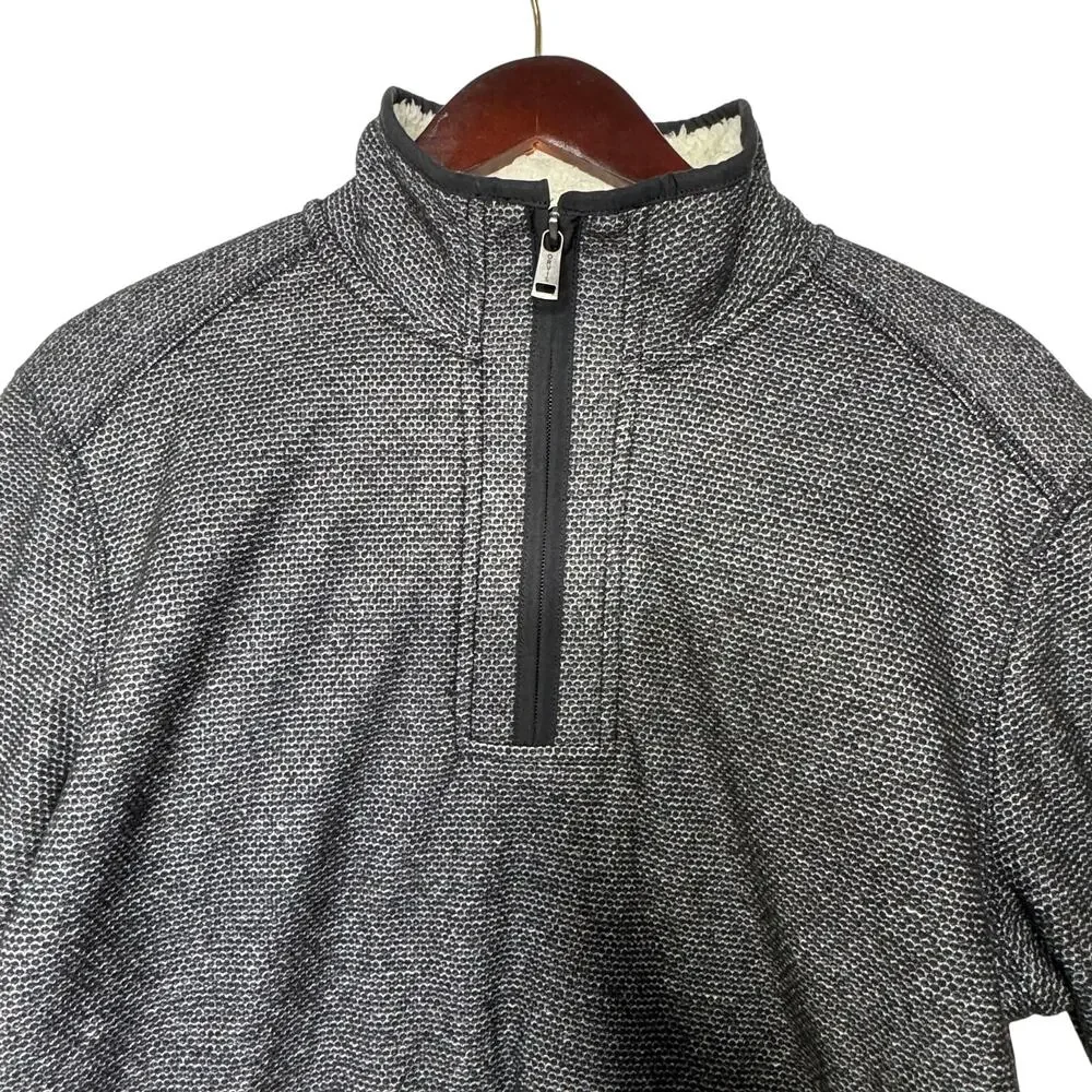 Orvis Black Fleece Lined Quarter Zip Pullover Outdoor Gorpcore Sweater Medium